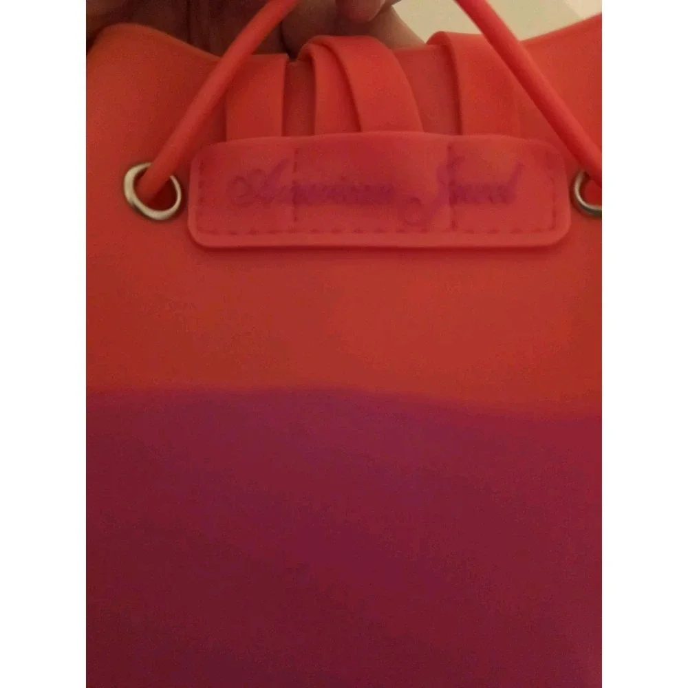 Gummy Backpack by American Jewel, 10x7, 100% Silicone, Aqua/Pink/OR ‎ Adjustable